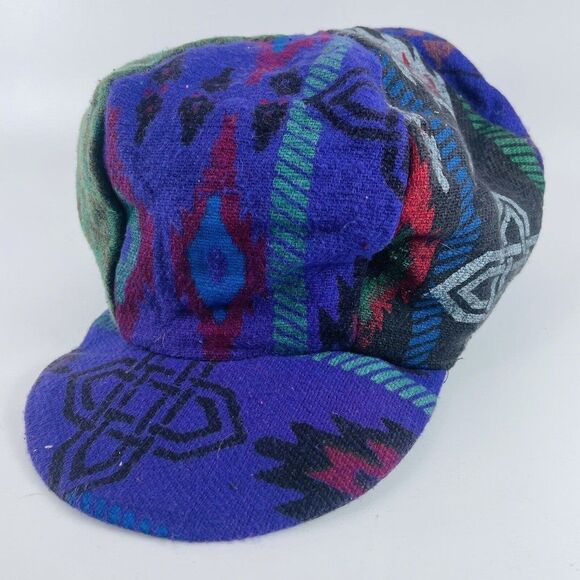Vintage Rasta Beret Tam Bonet Beanie Cap Hippie Reggae Style Purple Green Avatar - Picture 2 of 10